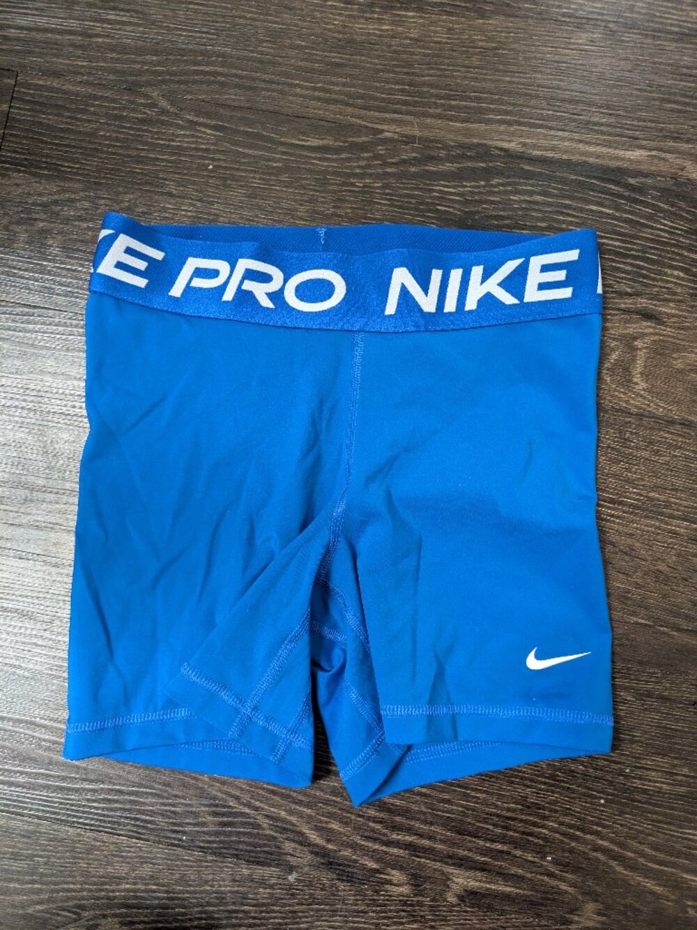 Blue Nike Pro Women's compression shorts elastic size small